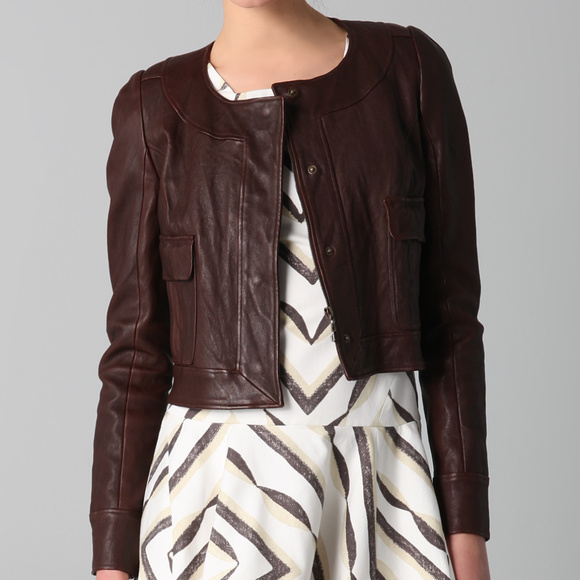 Thakoon Black Pocket Front Leather Jacket 6 NWOT - Picture 8 of 8